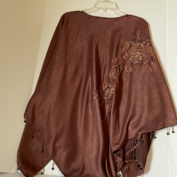 Club Z Collection poncho  One size   Beaded  Embroidered boho style NWT - Picture 5 of 9